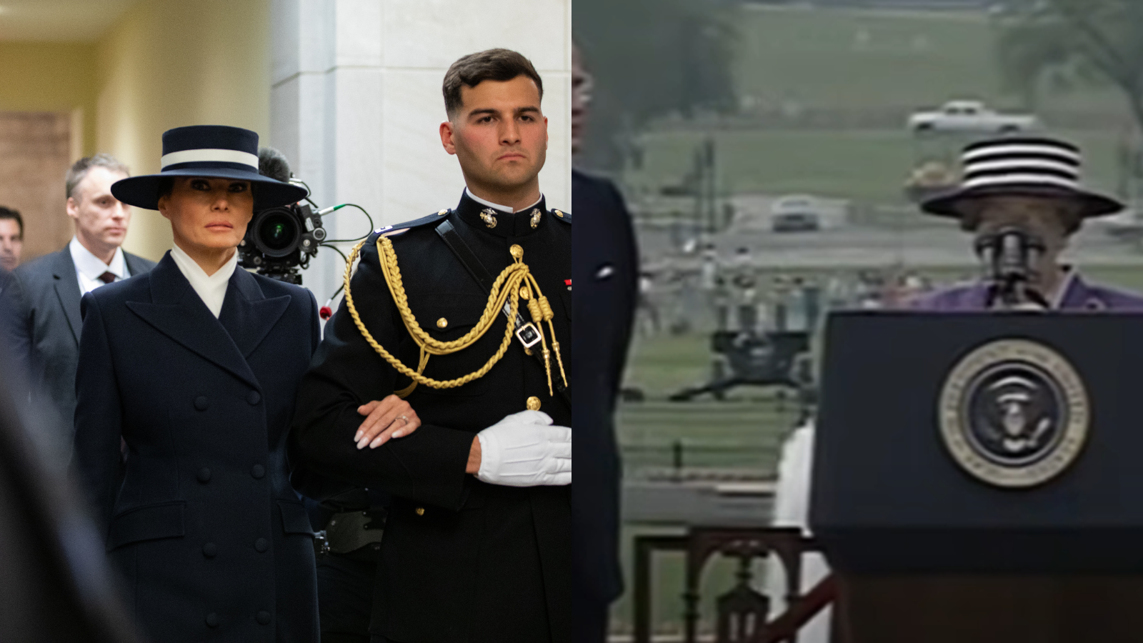 Melania’s boater brings back all the memories of the famous royal talking hat of Washington