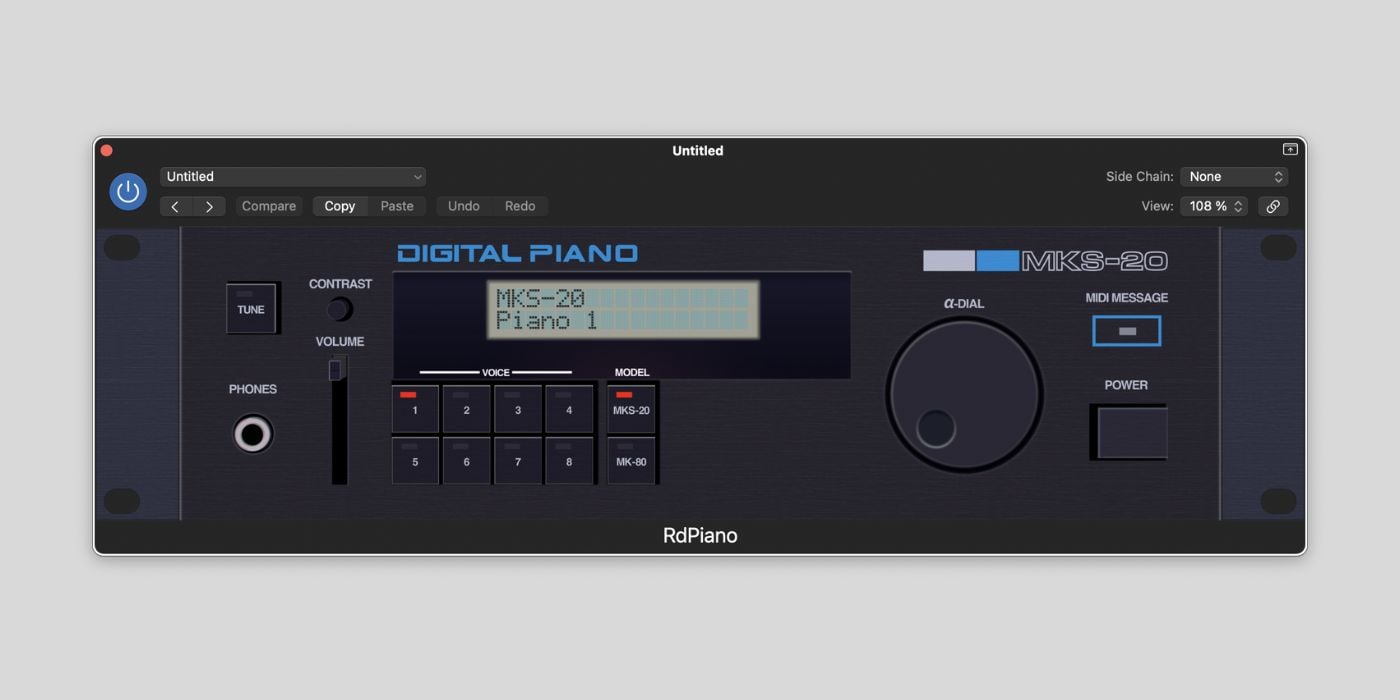 Giulioz RdPiano (FREE) emulates vintage 80s Roland and Rhodes MKS digital pianos